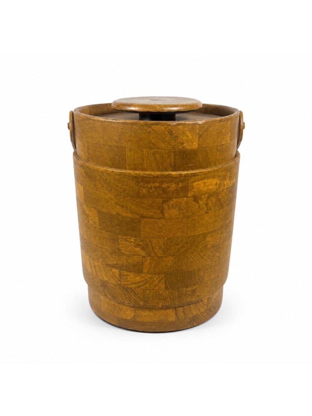 Large Ice Bucket Faux Wood Grain Vintage Mid Century Retro Elmar Products Handle